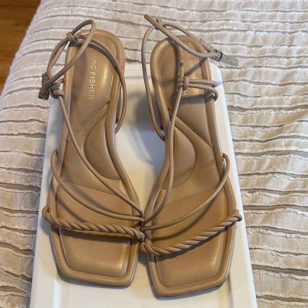 Marc Fisher Beige Strappy Sandals